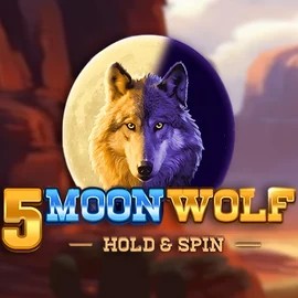 5 Moon Wolf slot logo by Apparat Gaming at Rollxo Casino